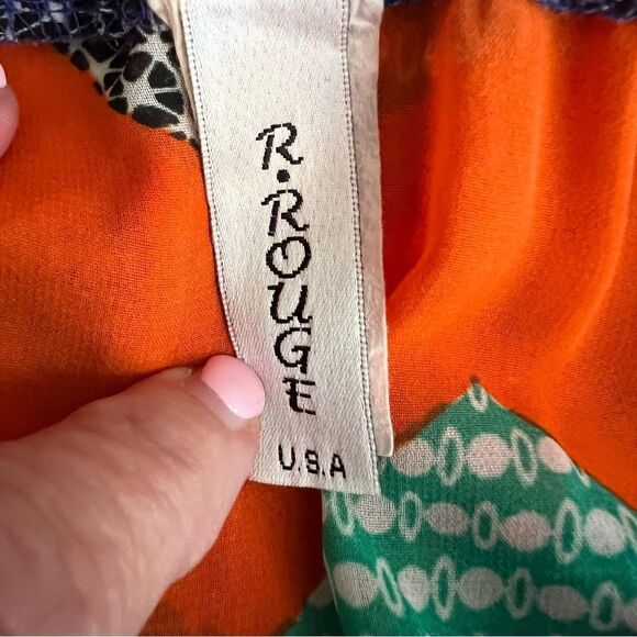 R Rouge Women’s S Spaghetti Strap Sheer Chevron Top - Picture 6 of 7